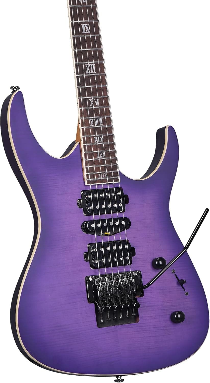 Leo Jaymz Tornado 6-String Electric Guitar - Double-Way Tremolo with Locking Nut, Mahogany Body, Alnico V Pickups,Rosewood Fretboard, Roasted Maple Neck