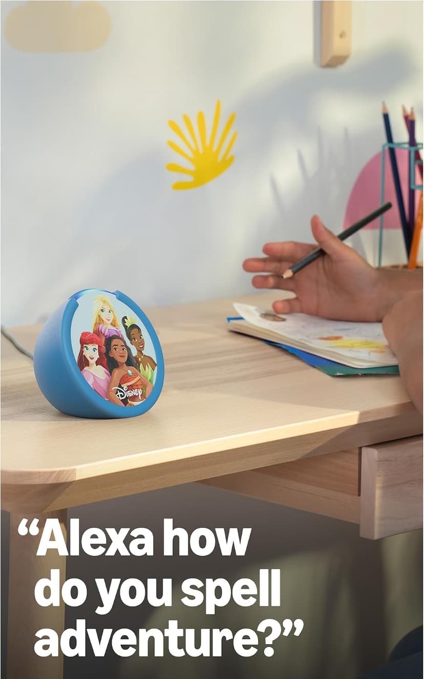 Amazon Echo Pop Kids (newest model), Enjoy age-appropriate audiobooks, sleep routines and Alexa+ experiences to create and learn, Disney Princess design B0CB9PF1N6