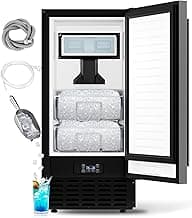 Under Counter Nugget Ice Maker, 70 lbs/Day Nugget Ice Machine, Built-in or Freestanding Ice Maker with 2-Drawer Ice Baskets, Auto-Cleaning & 24H Timer for Home and Bar Use