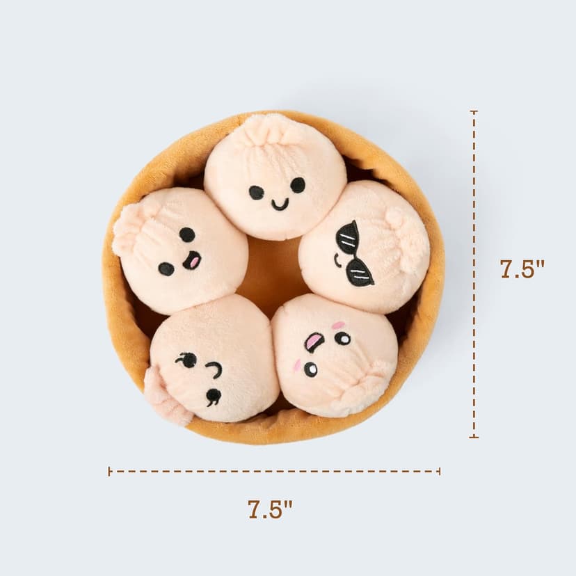 Squishy Toys and Plushies, Gift Ideas for Loved Ones of All Ages, Includes 5 Plushies with Carrying Basket Emotional Support Dumplings, Cuddly Stuffed Animals by Relatable B0CFBCJL3K