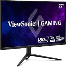ViewSonic VX2728J-2K 27 Inch 1440p Gaming Monitor, IPS with 180Hz and 0.5ms for Smooth Gameplay, FreeSync Premium and G-Sync Compatible, Eye Care Technology, Advanced Ergonomics, HDMI, and DisplayPort