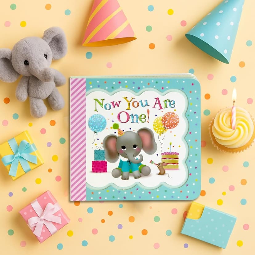 Now You Are One: Little Bird Greetings, Greeting Card Board Book with Personalization Flap, 1st Birthday Gifts for One Year Olds