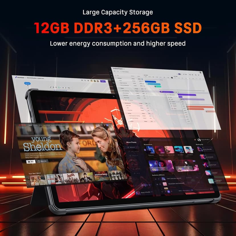 Tylvx 2-in-1Tablet Computer, 10.1" Touchscreen Tablet PC with Stylus and Case, Intel m3 8100Y up to 3.4GHz, 12GB RAM 256GB SSD, Win 11,for Home, Business, Students, Digital Sketching(Without Keyboard)