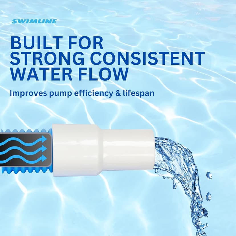 SWIMLINE HYDROTOOLS Standard Swimming Pool Vacuum Hose 1.25" X 18' For Inground Pools - Compatible With Vacuum Heads, Skimmers, Filter Pump Inlets, Above Ground Pools And Other Pool Accessories