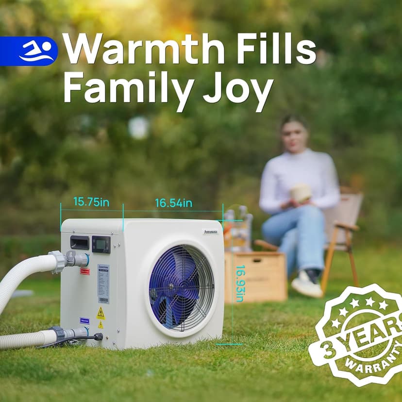 AQUASTRONG Swimming Pool Heat Pump,Electric Pool Heater for Above Ground and Inground Pool,Heating and Cooling Pool Heater Pools Up to, 5000 Gallons