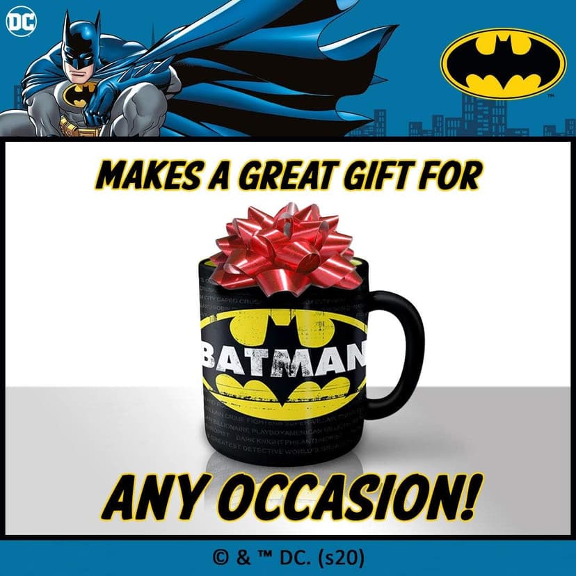 Silver Buffalo DC Comics Batman Logo Ceramic Mug, 20 Ounces
