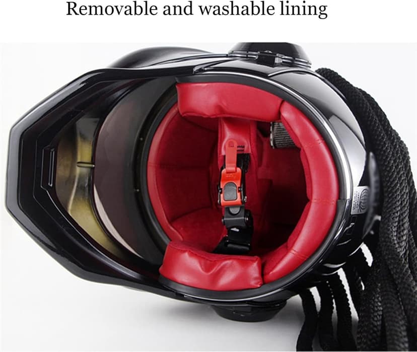 Motorcycle Full Face Helmet Front Flip Visor Helmet with Braids and Warning Lights for Men Women Offroad Cruiser Chopper DOT/ECE Approved Personalized Motorcycle Helmet