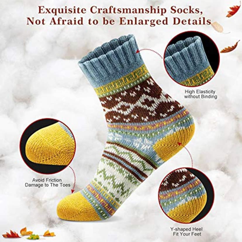 Christmas Gift Thick Wool Soft Warm Cozy Crew Womens Socks MORECOO Socks for Women - Stocking Stuffers Gifts for Women B07H3NN3LC