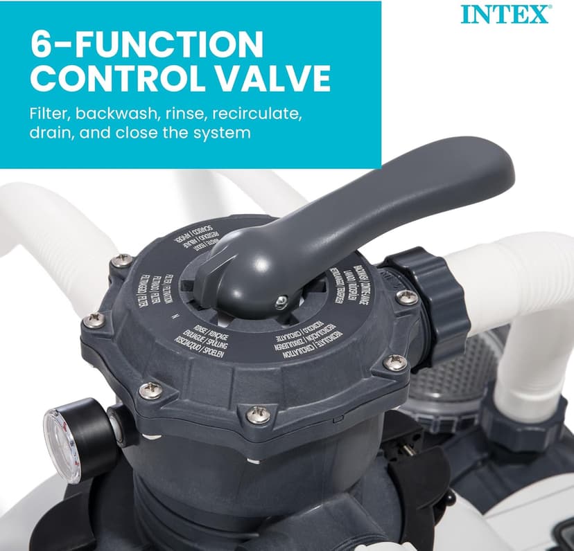 INTEX 2,800 GPH Krystal Clear Sand Filter Pump for Above Ground Pools, Swimming Pool Pump with Automatic Timer - Improved Circulation, Filtration, & Clarity