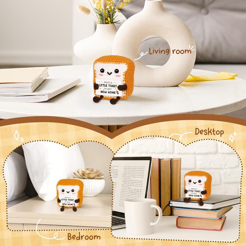 A Little Toast to Your New Home - Mini Handmade Crochet Toast, Funny Housewarming Gifts New Home New Apartment, House Warming Gifts New House for Women Men Friend B0FCB6HYL9