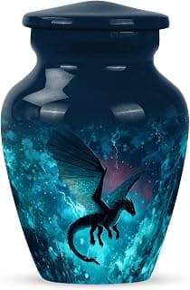 Dragon Small Memorial Urns for Human Ashes Adult Man - Keepsake Green Funeral Urn for Ashes for Women - Mini Blue Burial Urn for Mom & Dad - Cremation Urns for Human - 3 Inch B0FCMK3X17
