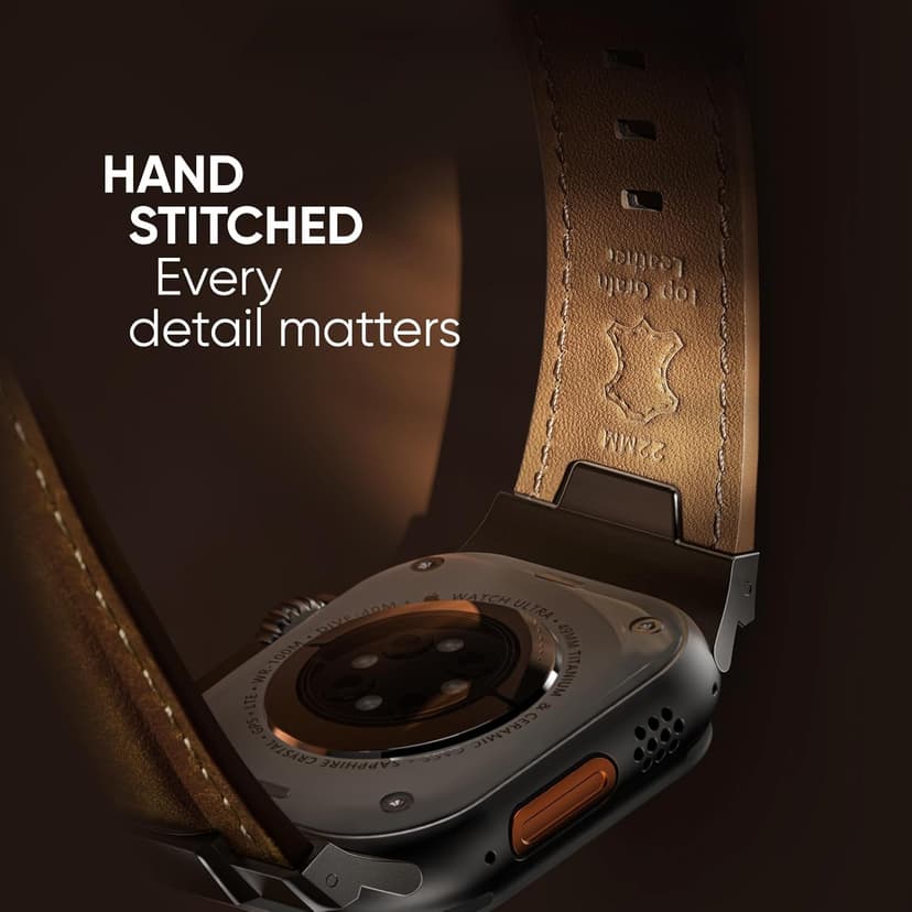 Suitisbest Leather Band Compatible for Apple Watch Ultra Band 49mm 46mm 45mm 44mm 42mm 41mm 40mm, Genuine Leather Replacement Strap for iWatch series 11 10 9 8 7 6 5 4 3 2 1, SE 3 2 1, Ultra 3 2 1