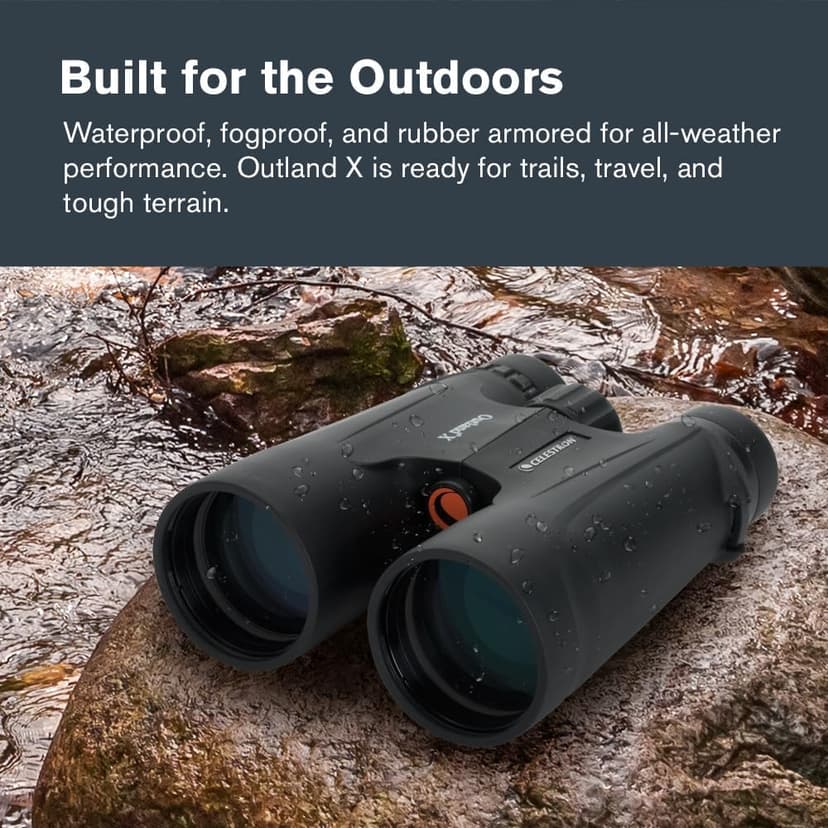 Celestron - Outland X 10x50 Binoculars – Ideal for Birding and Outdoors – 50mm Objective Lenses – 5.6° Field of View – BaK-4 Prisms – Multi-Coated – Waterproof and Fogproof