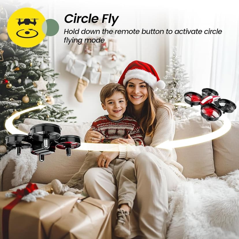 Holy Stone Mini Drone for Kids and Beginners RC Nano Quadcopter Indoor Small Helicopter Plane with Auto Hovering, 3D Flips, Headless Mode and 3 Batteries, Great Gift Toy for Boys and Girls, HS210 Red