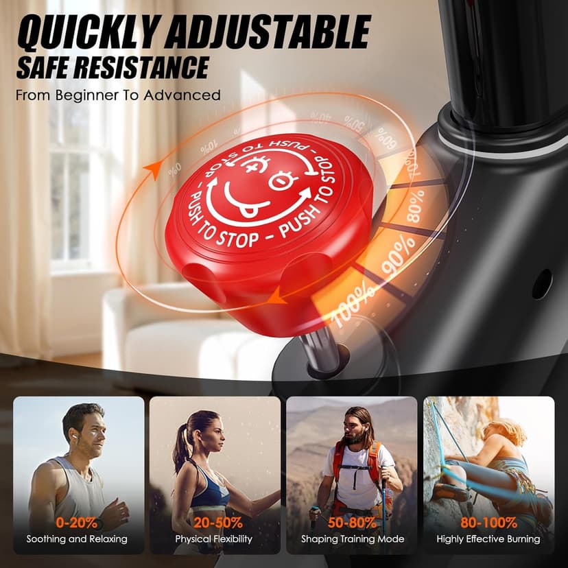 POOBOO Magnetic Exercise Bike, Quiet Stationary Bike with App and 350lbs Weight Capacity, Indoor Cycling Bike with LCD Monitor and Tablet Holder, Heavy Duty Workout Bike for Home Gym Weight Loss Fitness Bike, Adjustable Magnetic Resistance Silent Belt Driver,