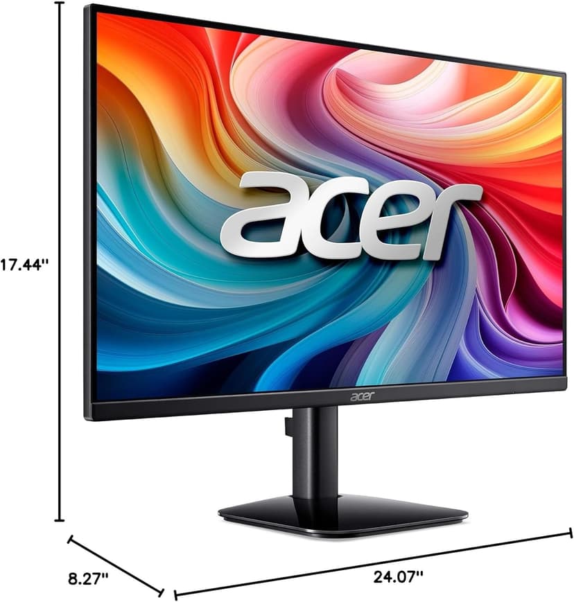 acer 27 Inch Monitor- KB272-27 Inch FHD IPS (1920 x 1080) Display, Up to 120Hz Refresh Rate, 99% sRGB, Tilt, Adaptive-Sync Support (FreeSync Compatible) 1ms (VRB), HDMI & VGA Ports
