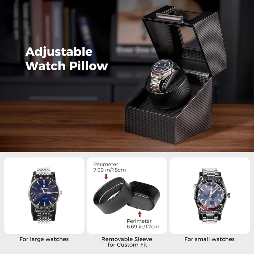 ProCase ProCase Watch Winder for Automatic Watches, Single Automatic Watch Winder Rotator Shaker Box with Quiet Motor and Flexible Pillow, Rotating Watches Case Gifts for Men Women -1 Slot