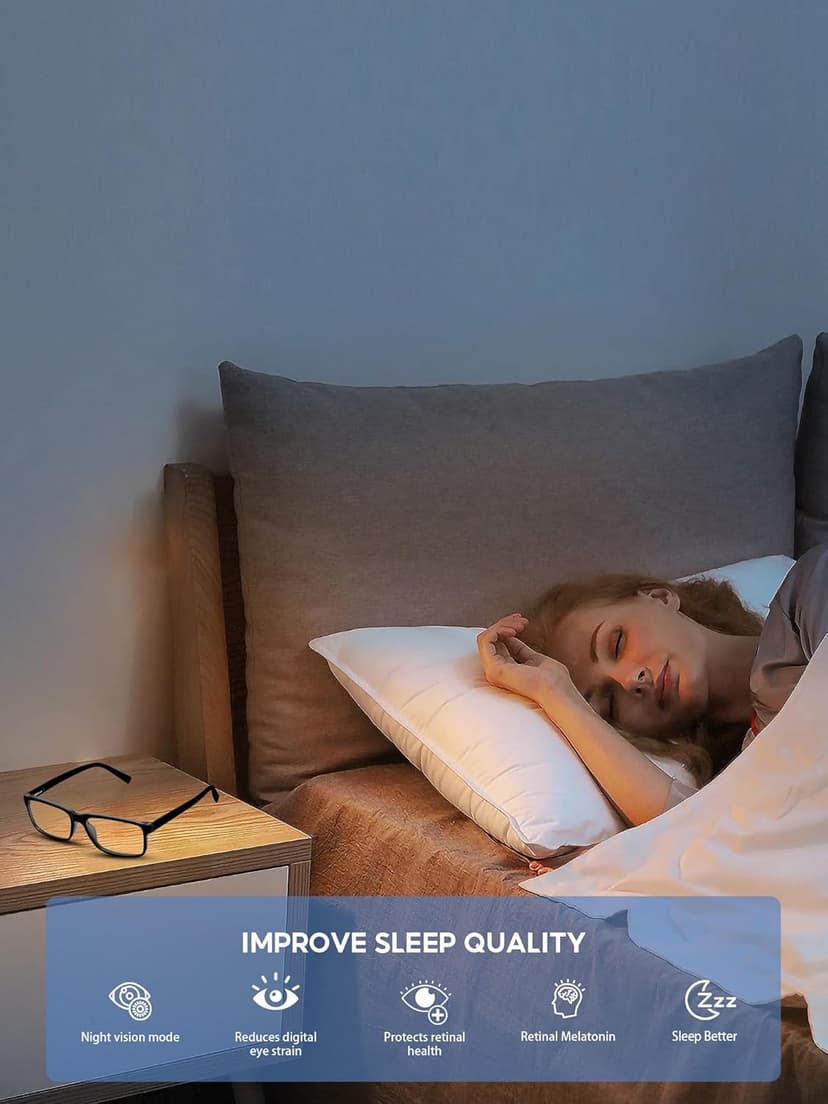 VMJFBJ Blue Light Blocking Glasses For Men/Women Anti-Fatigue Computer Monitor Gaming Improve Sleep Reduce Eye Strain Gamer Glasses