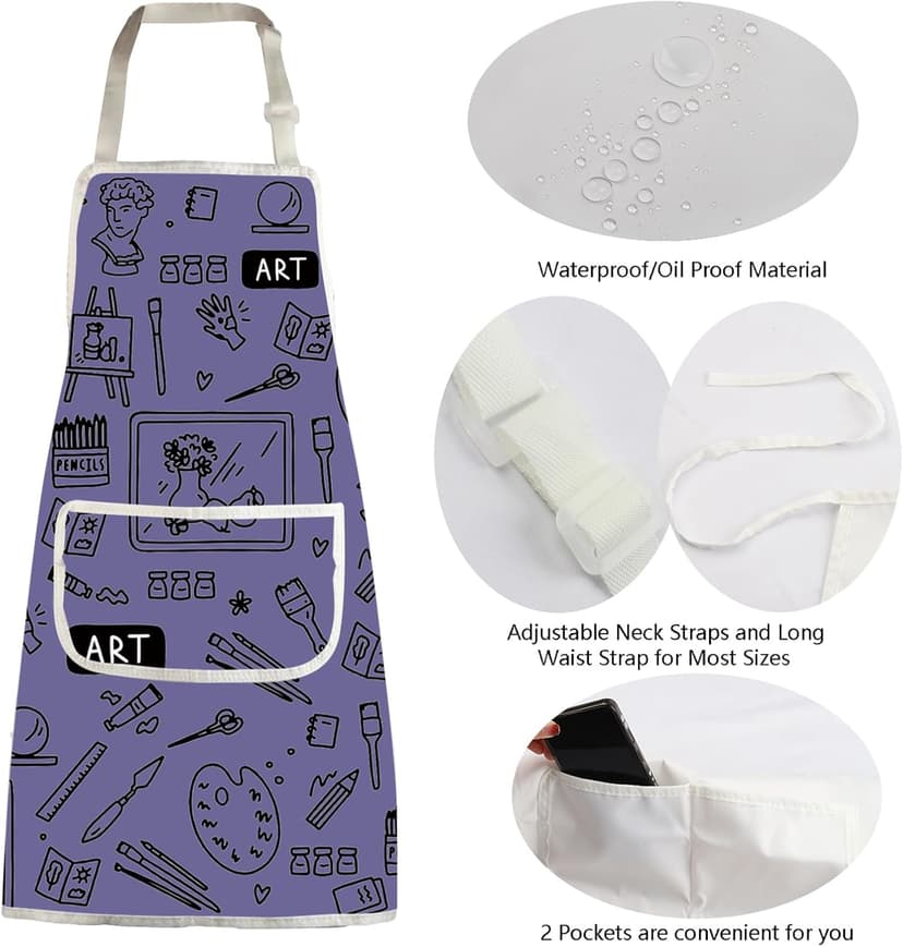 MBMSO Painting Artist Apron with Pockets Artist Painter Gifts Art Lover Gift for Art Teacher Student Painter Apron Waterproof B0CSDBGH7X
