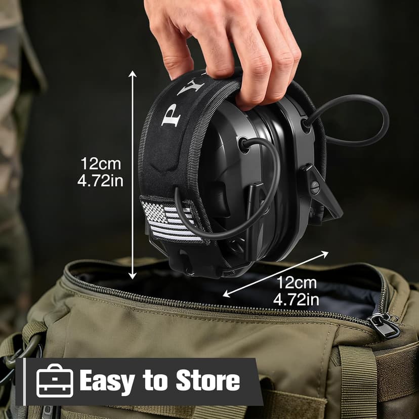PYBBO Shooting Ear Protection with Gel Ear Pads, NRR 23dB Active Noise Reduction & 3X Sound Amplification Gun Range Earmuffs