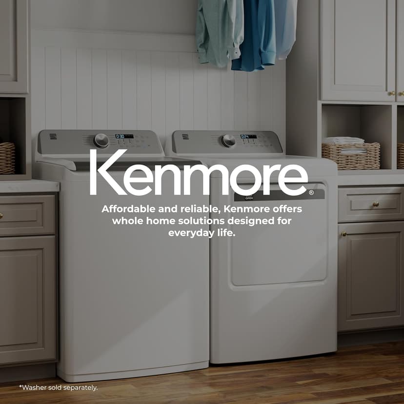 Kenmore 7.0 cu. ft. Front Load Electric Dryer - with Guard to Reduce Wrinkles & Static - Smart Sensor Drying - LED - White
