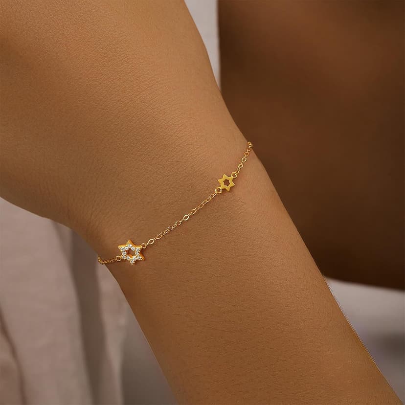 LOVECOM 925 Sterling Silver Star/Heart/Flower/Butterfly Bracelets for Women B0DQ93M6G7