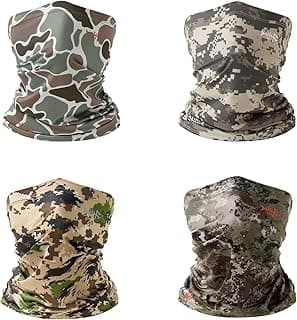 BASSDASH 4 Pack UPF 50+ UV Protection Neck Gaiter Sun Protector for Fishing Hunting Kayaking Hiking Cycling Outdoor