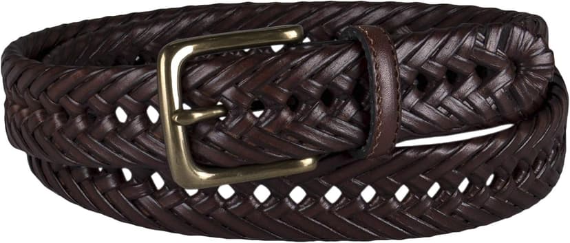 Tommy Hilfiger Men's Fully Adjustable Leather Braided Belt for Jeans, Khakis or Dress Pants