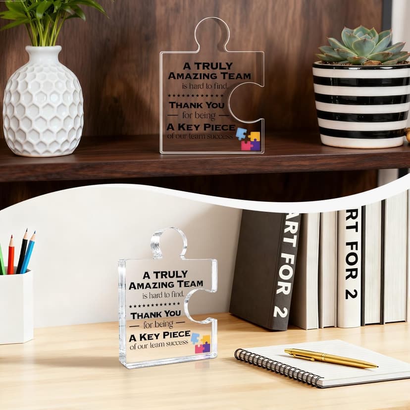 Teamwork Gift Best Team Ever Gifts a Truly Amazing Team Is Hard to Find Acrylic Puzzle Piece Plaque Office Decor Team Thank You Appreciation Gifts for Coworkers Colleagues Employees B0DQXPCPLH