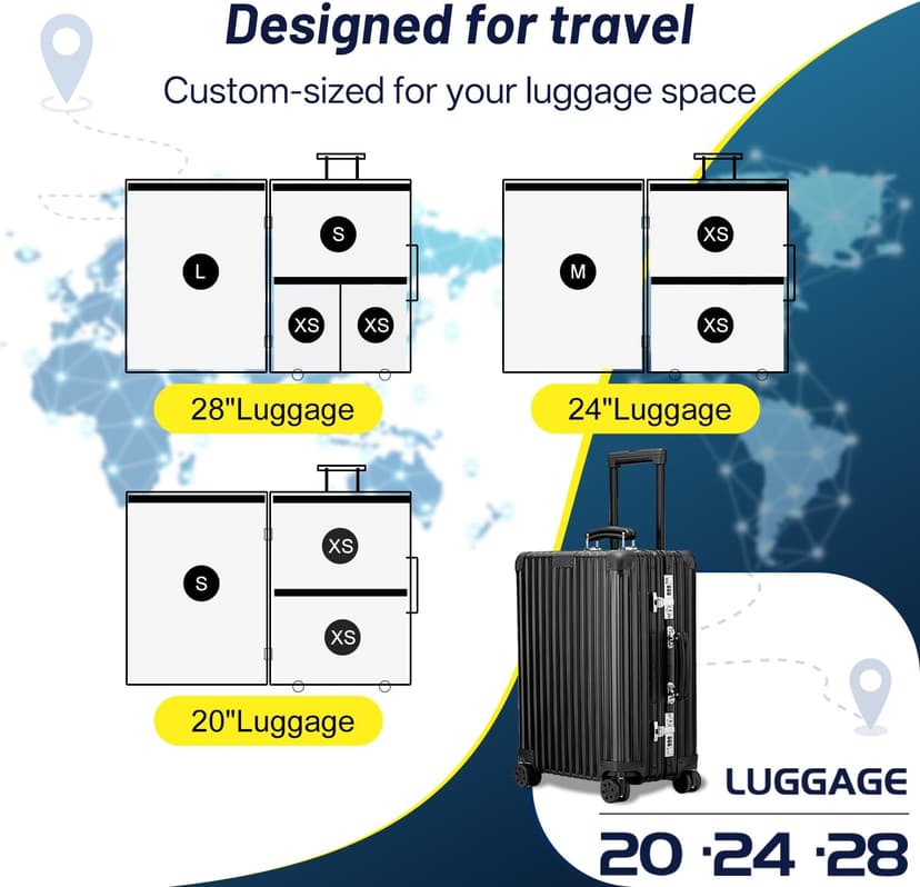 Combo 12 Pack Travel Vacuum Bags for Luggage with Portable Electric Pump,Vacuum Seal Bags for Clothing,Packing Cubes Compression,Cruise Ship and Travel Essentials