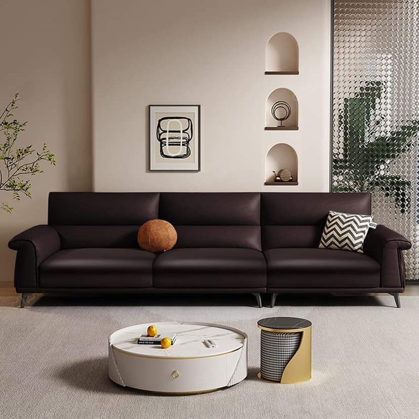 Fuloon Faux Leather Couch Cushion Slipcover, Waterproof Stretch Covers for Sofa, RV Chair Seat Cover, Individual Loveseat Couch Cushion Replacement, PU Leather Sofa Slipcovers(3 Pack, Brown)