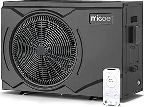 MICOE 35,000 BTU Smart Swimming Pool Heat Pump, Electric Pool Heater for 12,000 Gallons Above Ground & Inground Pools, App-Controlled Heating & Cooling, 220–240V
