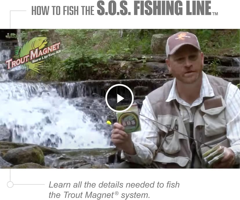Trout Magnet Trout S.O.S. Fishing Line - 2lb Test, 350 Yard Spool, .16mm Diameter - The Strongest Light Invisible Fishing Line - Made in the USA with Smooth Copolymer for Kink-Free Tangle-Free Fishing