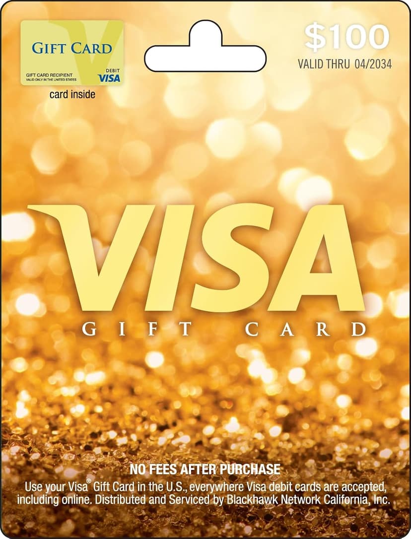 Visa Physical Gift Card $100 (plus $5.95 Purchase Fee) B01MSBQB1P