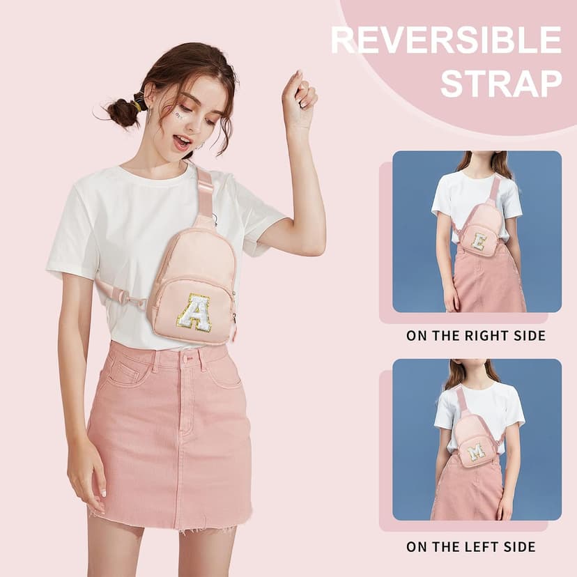 Gifts for Teen Girls Kids, Birthday Gifts for Daughter Sister, Initial Crossbody Bag Sling Bag, Teens Girls Kids Birthday YOOLIFE Teen Girls Kids Gifts for 6 7 8 9 10 11 12 13 Year Old Girl, Pink A B0FNM68MPQ