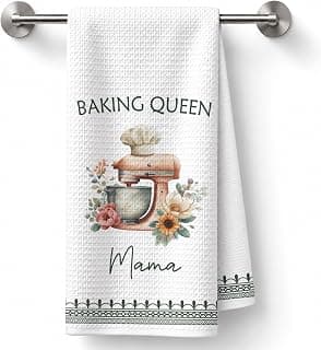 Baker Mama Towel with Quote: Baking Queen Mama. Set of 1. Baking Mama Gifts Baker Kitchen Towel, Gift for Mom Loves to Bake B0HCR77M1L