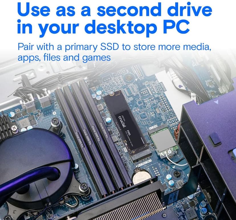 Crucial P310 1TB SSD, PCIe Gen4 NVMe M.2 2280, Up to 7,100MB/s, for Laptop, Desktop (PC), & Handheld Gaming Consoles, Includes Acronis Data Recovery Software, Solid State Drive - CT1000P310SSD801