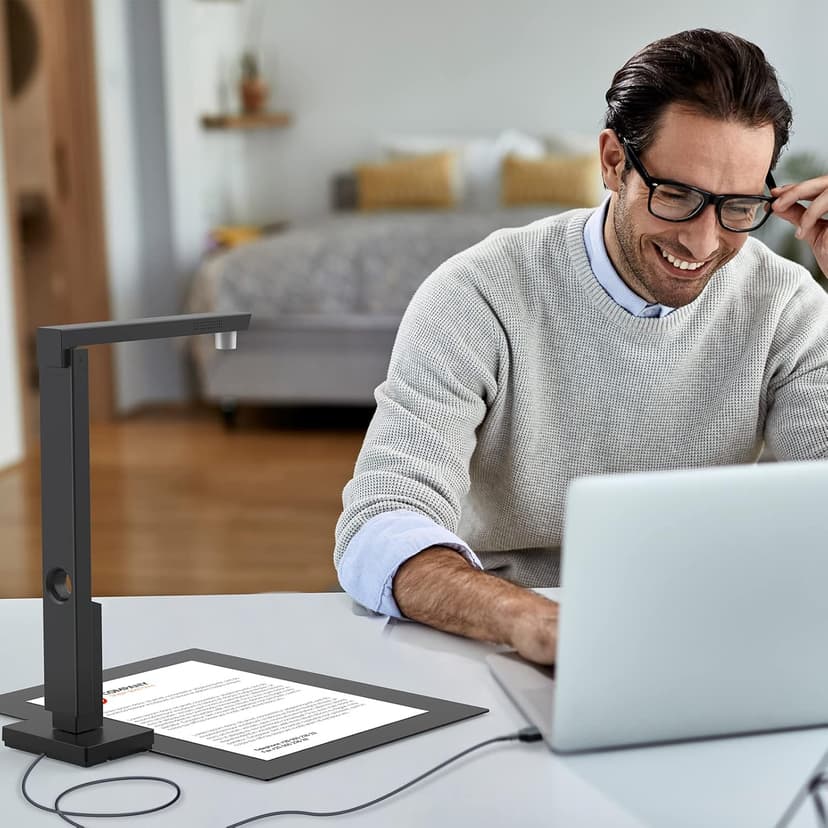 CZUR Lens1200 Pro Portable Document Scanner, 12MP USB Document Camera, Fast Scan 1s/Page, Capture Size A4, Easy-to-Use OCR, Travel-Friendly Mobile Scanner for Mac & Windows(Not for Books)