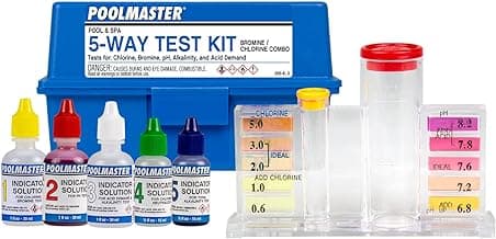 Poolmaster 22260 5-Way Swimming Pool or Spa Water Chemistry Test Kit with Case, Essential Collection