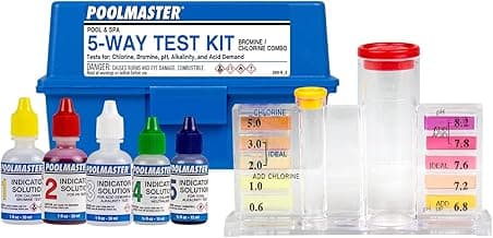 Poolmaster 22260 5-Way Swimming Pool or Spa Water Chemistry Test Kit with Case, Essential Collection