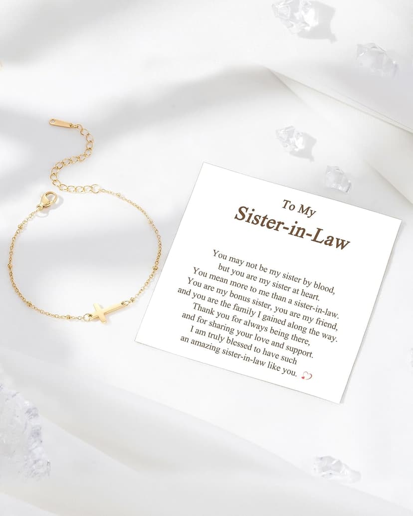 Religious Gifts Adjustable Dainty Cross Bracelet, Easter, Mother's Day, Christmas, Birthday, Lobster Clasp, 6.5" + 2" Tarsus Cross Bracelet for Women, Christian Gifts for Women B0FY3CMRT7
