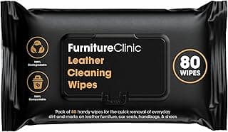 Furniture Clinic Leather Cleaning Wipes | 80 Count | Clean & Restore Leather & Vinyl Furniture, Handbags, Jackets, Car Seats, Interiors & More | Residue & Streak-Free | for Everyday Use