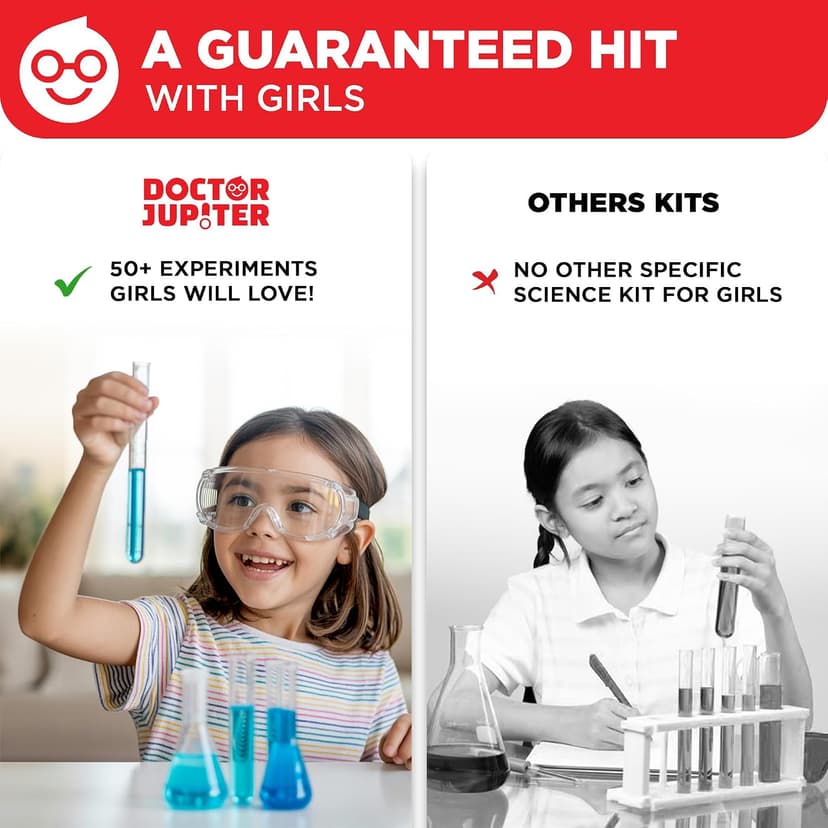 Birthday Gift Ideas for Girls 4, 5, 6, 7, 8 Year Olds, Science Kits for Kids Ages 5-7, STEM Educational Toys Doctor Jupiter Girls' First Science Experiments Kit for Kids Ages 4+ B0D17YL839