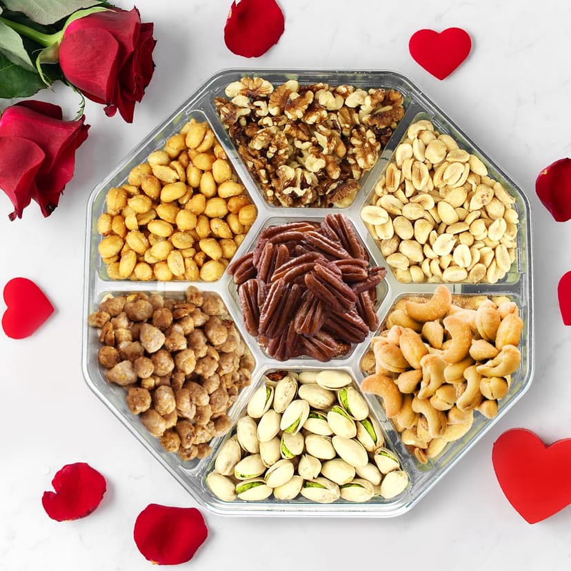 Holiday Nuts gift Basket - With a Variety of Freshly Roasted Nuts - Beautifully Packaged Gift Baskets for Men, Sympathy Basket For Dad, Christmas Healthy Gift.