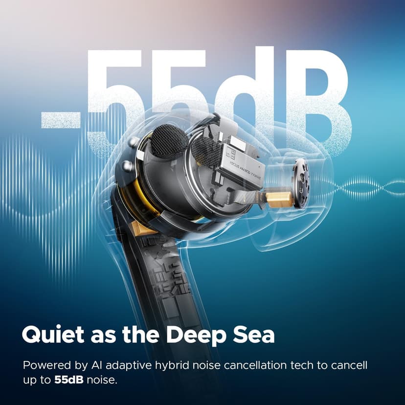 SoundPEATS Air5 Pro Hi-Res Wireless Earbuds, LDAC & aptX Lossless, Audiophile-Grade Sound with Wide Soundstage, 37H Playtime, Bluetooth 5.4, IPX5 Waterproof, Multipoint Connection