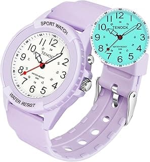 TENOCK Waterproof Nurse Watch for Medical Professionals Students Women Men, Night Light, 12/24 Hour Military Time Easy to Read Dial, Second Hand Watch for Nursing Day Gifts