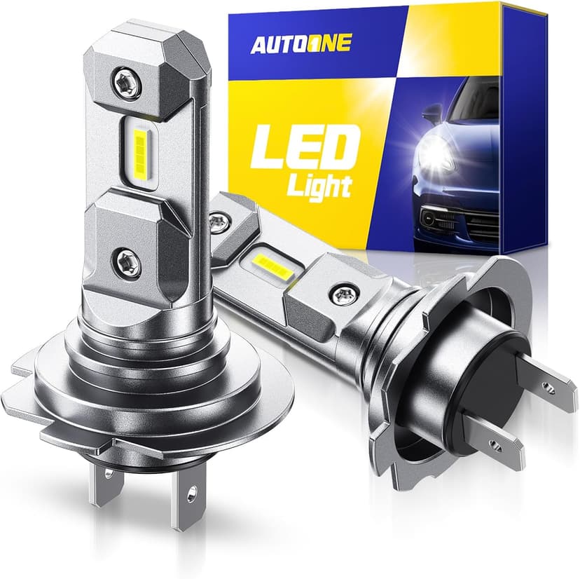 AUTOONE Latest H7/H7LL LED Bulbs, 50,000LM 900% Brightness, No Adapter Needed, 6500K White Super Bright, 1:1 Halogen Size, H7 Fog Lights, Pack of 2