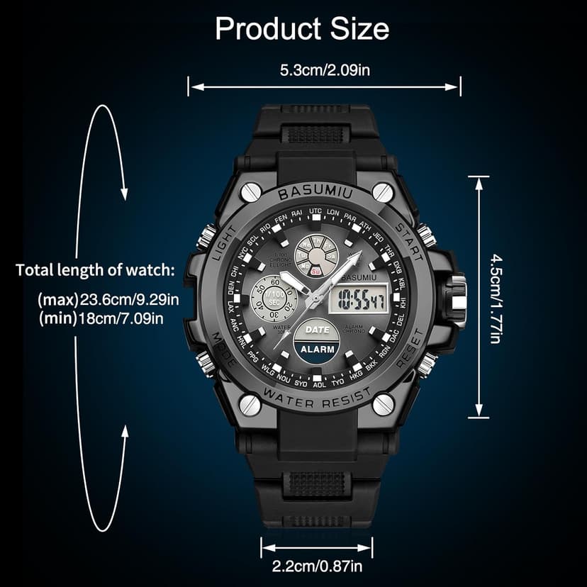 BASUMIU Military Tactical Watches for Men Luxury Black Digital Work Mens Watches Sport Dive Men's Wrist Watches Waterproof Cheap