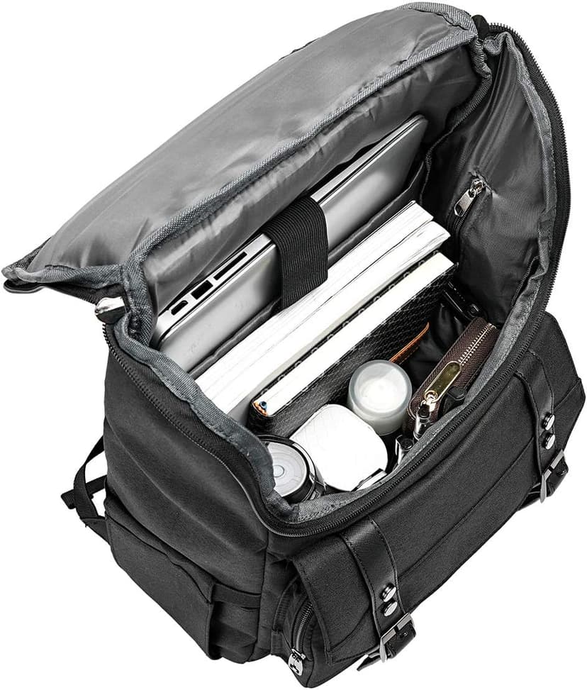 YALUNDISI Vintage Backpack Travel Laptop Backpack with usb Charging Port for Women & Men College Backpack Fits 15.6 Inch Laptop Black