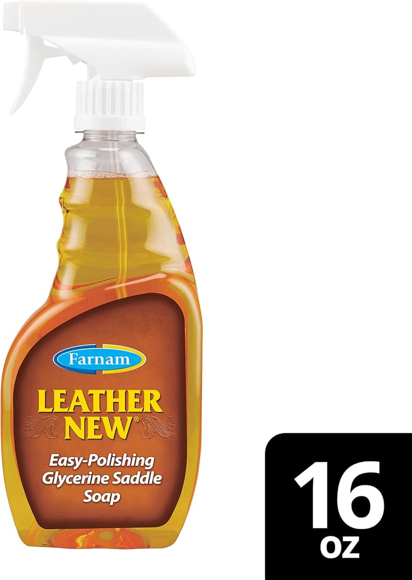 Farnam Leather New Easy-Polishing Glycerine Saddle Soap and Leather Saddle Cleaner, Protects and Preserves Leather, Cleans, Conditions and Polishes, 16 Oz.